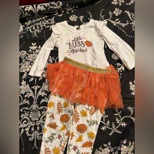 Thanksgiving tutu outfit, baby girl size 18 months